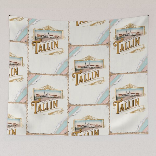 Item preview, Greetings from Tallin Vintage Travel Retro Postcard Design designed and sold by TravelPostcardGems.