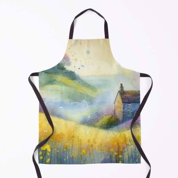 Item preview, Whimsical illustration of Purple House amidst Rapeseed Flowers designed and sold by Beyondnote-Art.