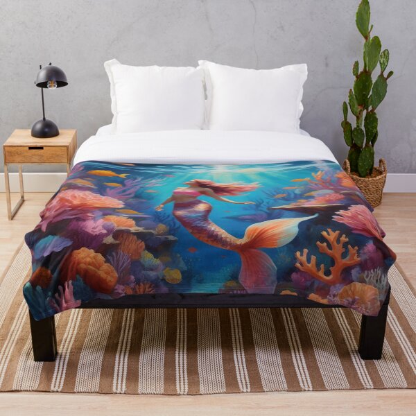 Item preview, Mermaid in an Underwater Coral Garden designed and sold by ACuriousshoppe.