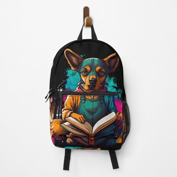 Item preview, German Sheppard dog reading books designed and sold by Furrifico.