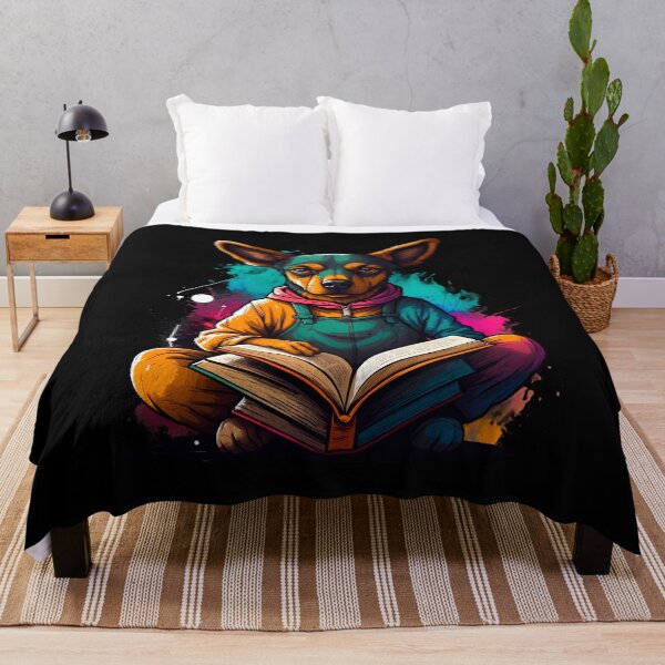 Item preview, German Sheppard dog reading books designed and sold by Furrifico.