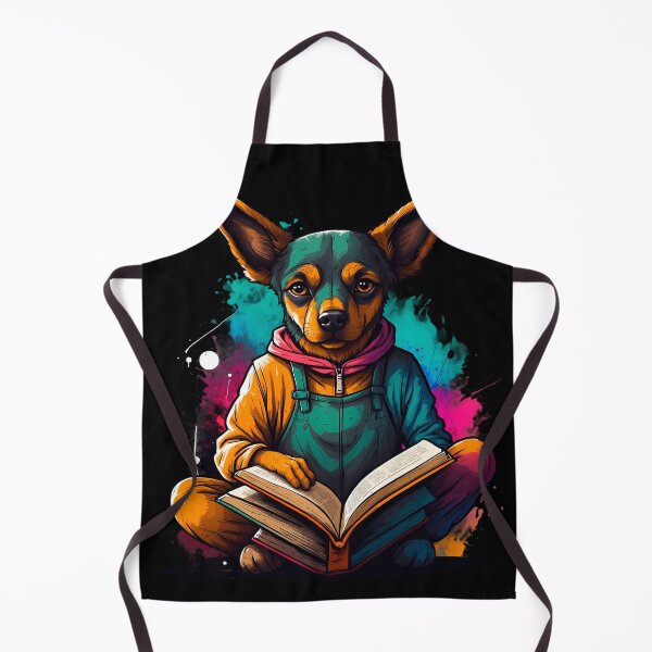 Item preview, German Sheppard dog reading books designed and sold by Furrifico.