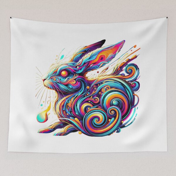 Item preview, Neon Swirl Rabbit designed and sold by becauseturkey.