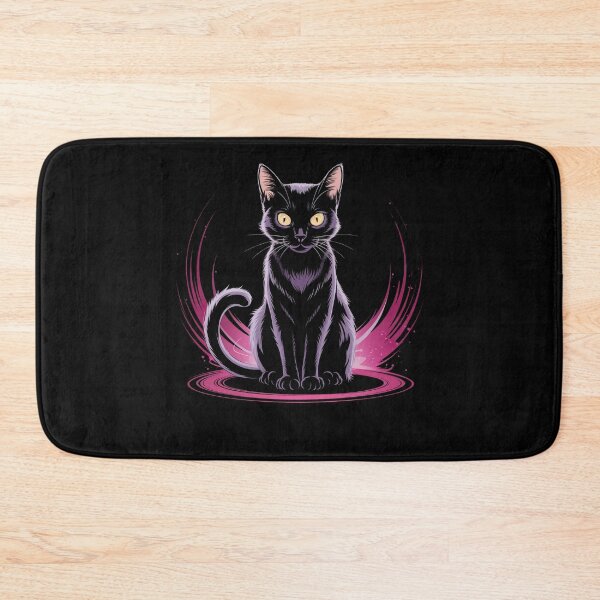 Item preview, Black Cat Yellow Eyes Cats Kitty Pink Aura designed and sold by PosiMCreations.