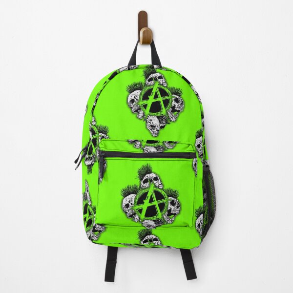 Item preview, Green Anarchy Skull with Mohawk - Print designed and sold by Earth Nature Creations.
