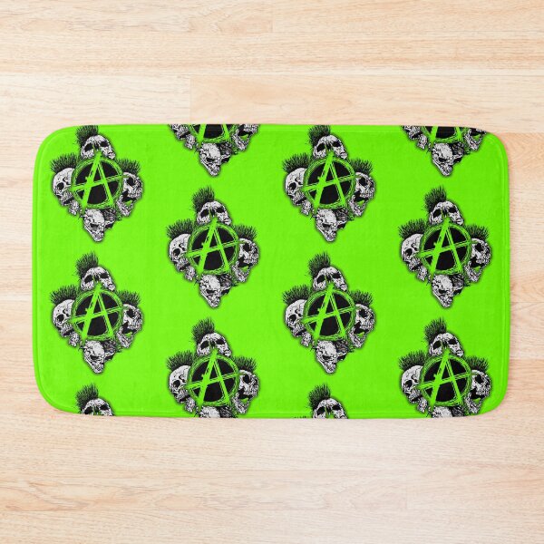 Item preview, Green Anarchy Skull with Mohawk - Print designed and sold by Earth Nature Creations.
