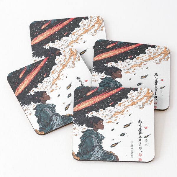 Item preview, African American Witch Summoning Magical Comets 呪文の流星 designed and sold by PrintsByFrank.