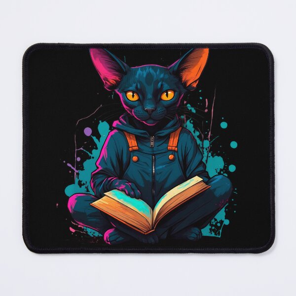 Item preview, Bombay cat reading books designed and sold by Furrifico.