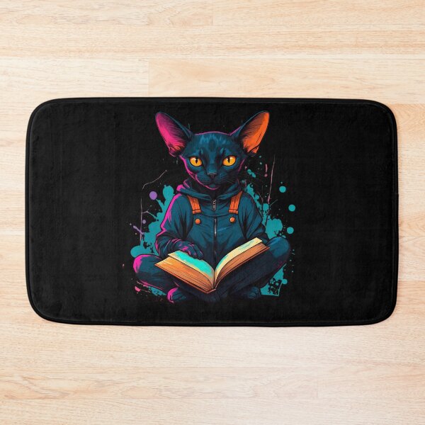 Item preview, Bombay cat reading books designed and sold by Furrifico.