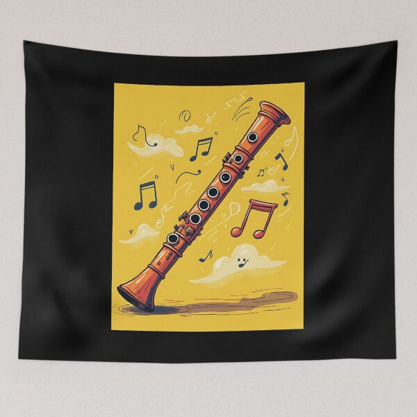Item preview, Elegant Flute Melody Yellow Minimalist Art designed and sold by RadDeck.