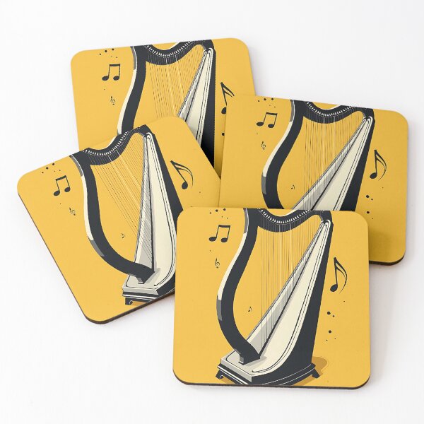 Item preview, Harp Vibrant Yellow Rhythm Art designed and sold by RadDeck.
