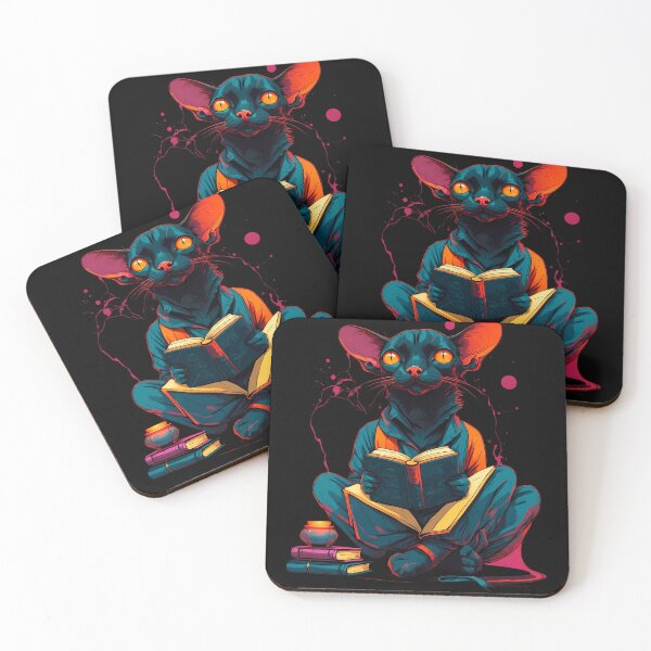 Item preview, Bombay cat reading books designed and sold by Furrifico.