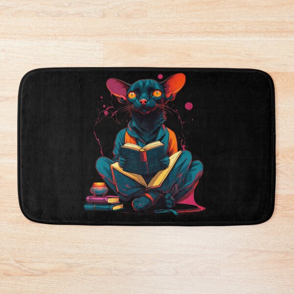 Item preview, Bombay cat reading books designed and sold by Furrifico.