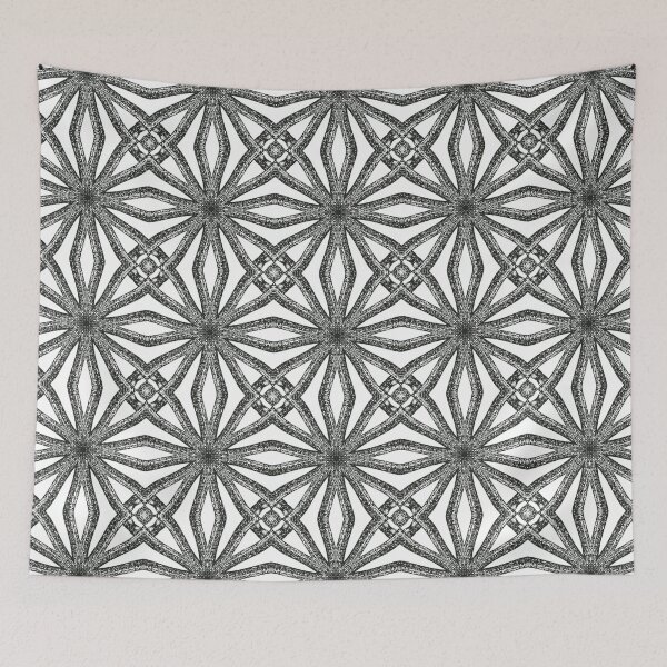 Item preview, Black Interlocking Circle Pattern in Vintage Style designed and sold by DelynCreates.