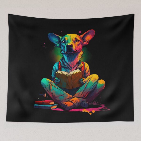 Item preview, Labrador dog reading books designed and sold by Furrifico.