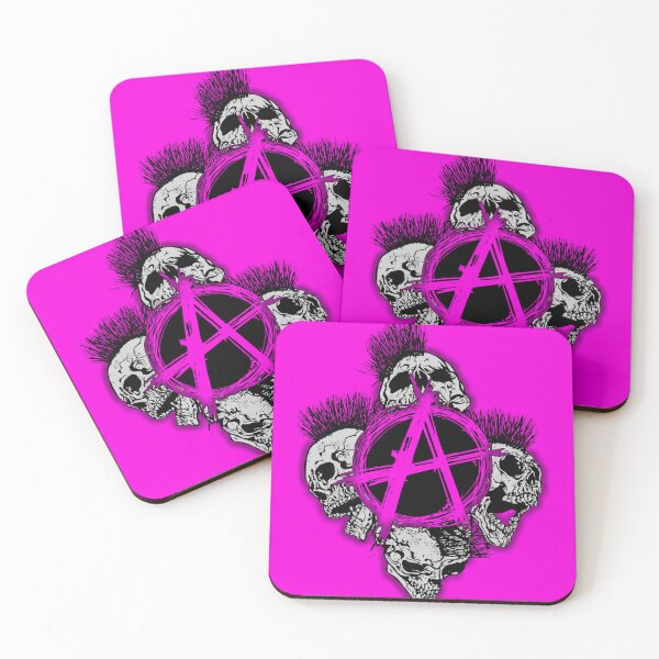 Item preview, Pink Anarchy Skull with Mohawk - Print designed and sold by Earth Nature Creations.
