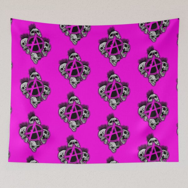Item preview, Pink Anarchy Skull with Mohawk - Print designed and sold by Earth Nature Creations.