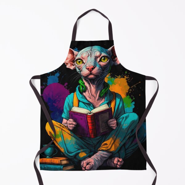 Item preview, Sphynx cat reading books designed and sold by Furrifico.