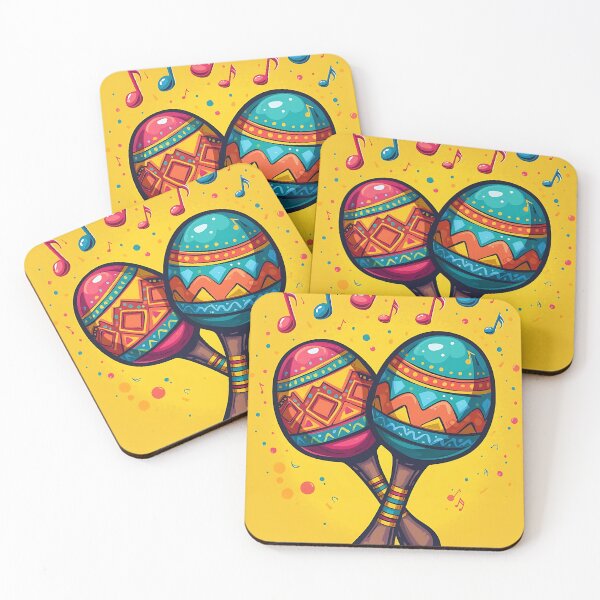 Item preview, Maracas Music Instrument Yellow Background designed and sold by RadDeck.