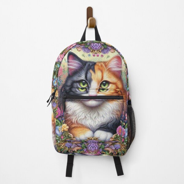 Item preview, Calico Cat in Beautiful Floral Zen Flower Garden designed and sold by Illuministique.