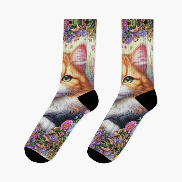Item preview, Calico Cat in Beautiful Floral Zen Flower Garden designed and sold by Illuministique.