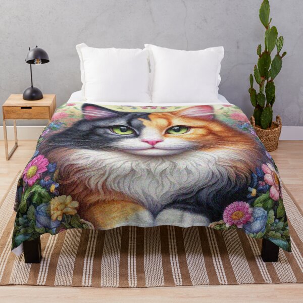 Item preview, Calico Cat in Beautiful Floral Zen Flower Garden designed and sold by Illuministique.