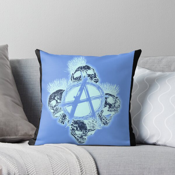 Item preview, Blue Anarchy Skull with Mohawk - Print designed and sold by Earth Nature Creations.