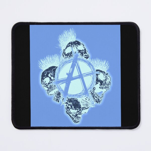 Item preview, Blue Anarchy Skull with Mohawk - Print designed and sold by Earth Nature Creations.