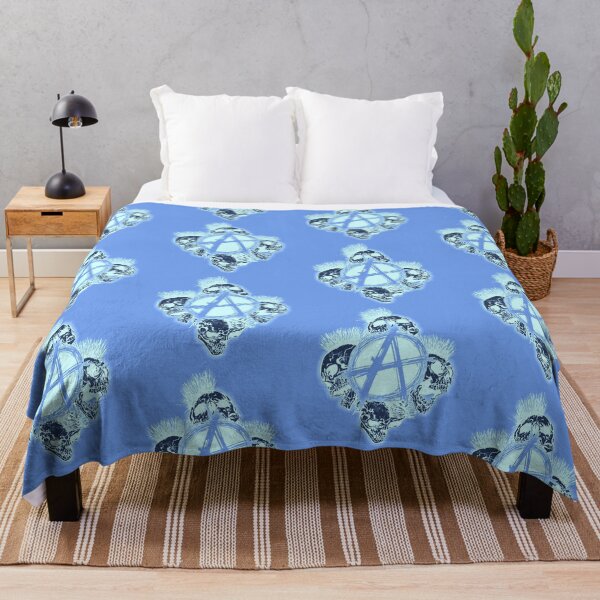 Item preview, Blue Anarchy Skull with Mohawk - Print designed and sold by Earth Nature Creations.