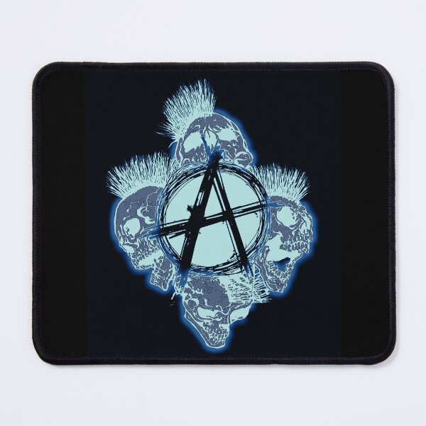 Item preview, Blue Anarchy Skull with Mohawk - Print designed and sold by Earth Nature Creations.