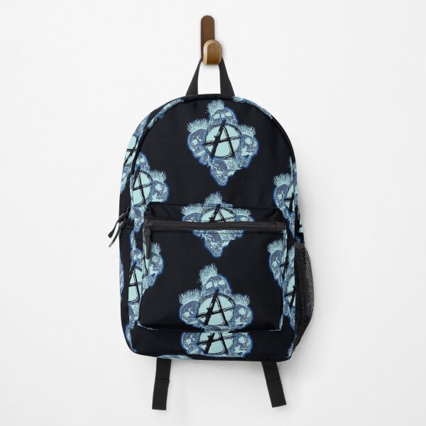 Item preview, Blue Anarchy Skull with Mohawk - Print designed and sold by Earth Nature Creations.