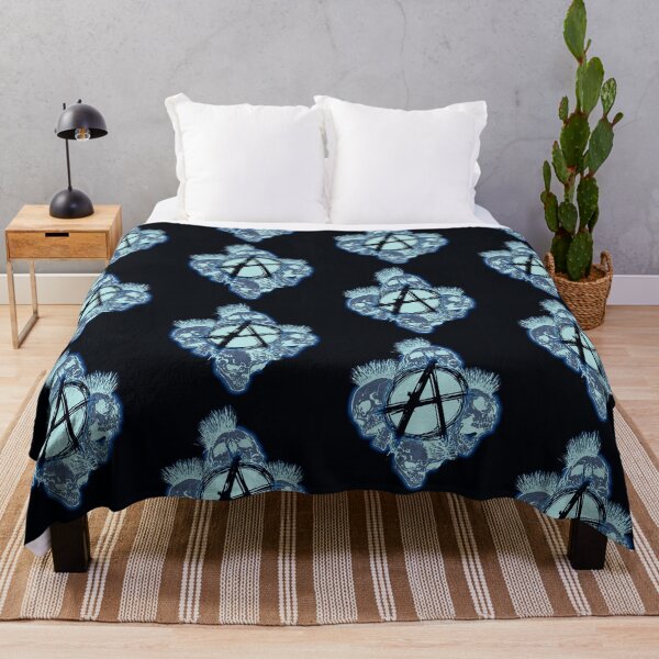 Item preview, Blue Anarchy Skull with Mohawk - Print designed and sold by Earth Nature Creations.