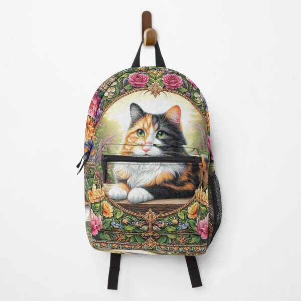 Item preview, Calico Cat in Beautiful Floral Zen Flower Garden designed and sold by Illuministique.