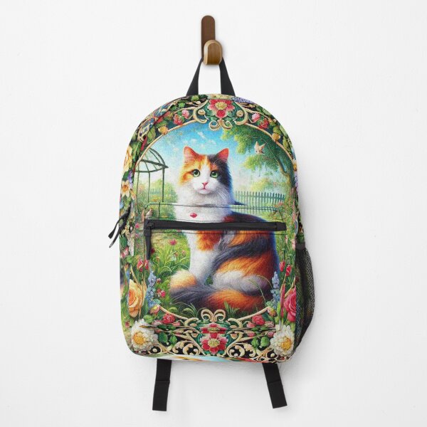 Item preview, Calico Cat in Beautiful Floral Zen Flower Garden designed and sold by Illuministique.