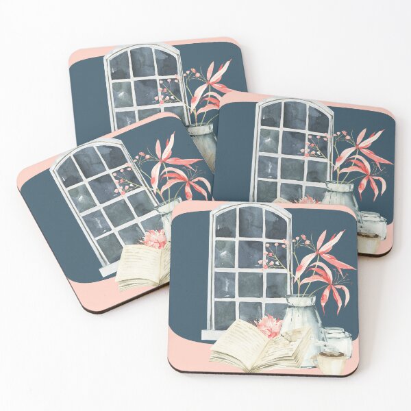 Item preview, Open Book with Flowers and Mug in Front of Window designed and sold by CMB-Editing.