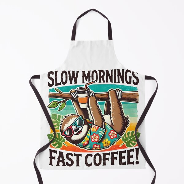 Item preview, Slow Mornings, Fast Coffee Sloth designed and sold by shrolts.
