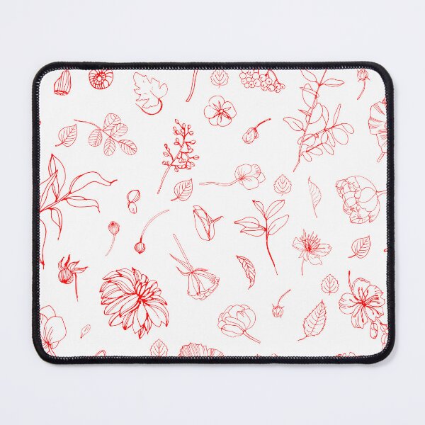 Item preview, Red Floral Flourish Delicate Botanical Pattern Floral Line Art Red Floral Repeat designed and sold by TolgaSal.