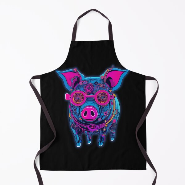 Item preview, Zmodyfikowana świnia, w połowie android, Neon, niebiesko różowe barwy, designed and sold by DONandEK.