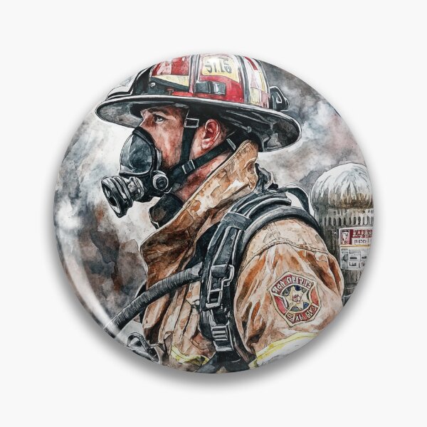Item preview, Courageous Firefighter in Action, Watercolor Art designed and sold by Piotrek0001.