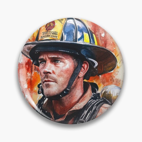 Item preview, Realistic Watercolor Painting of a Firefighter designed and sold by Piotrek0001.
