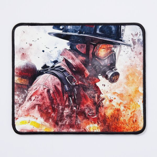 Item preview, Brave Firefighter Depicted in Watercolor Style designed and sold by Piotrek0001.