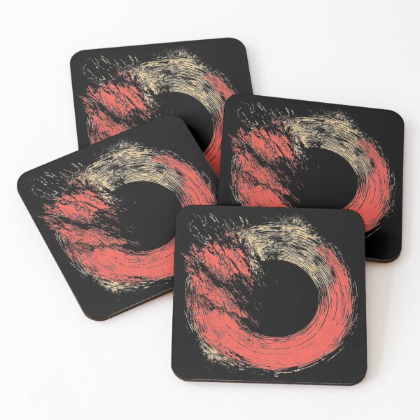 Item preview, Red Ring Revolution: A Grunge Art Circular Chaos designed and sold by MOONE FLOWER.
