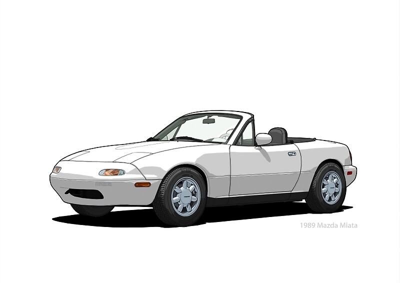 mazda-mx-5-miata-mk1-crystal-white-art-prints-by-digitalcel-redbubble