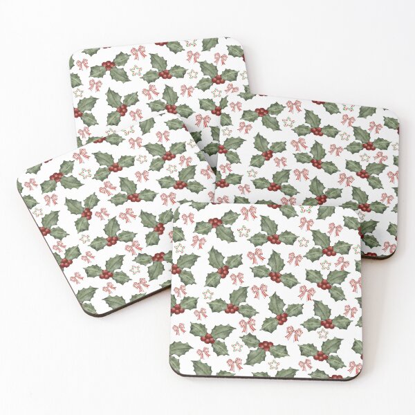 Item preview, Christmas candy cane coquette bow, candy star and cherry plant pattern designed and sold by shazdesign24.