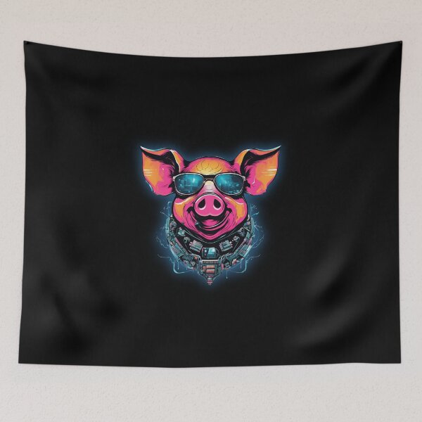 Item preview, Robotic, cute piglet, wearing sunglasses, happiness  designed and sold by DONandEK.