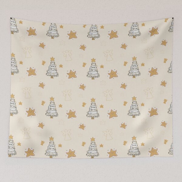 Item preview, Golden Christmas Stars and Silver tree  designed and sold by Krissys-Art.