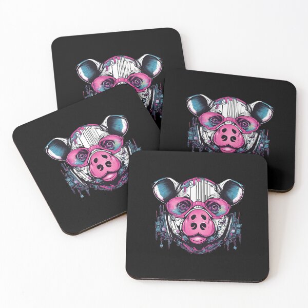Item preview, Robotic, cute piglet, wearing sunglasses, happiness  designed and sold by DONandEK.