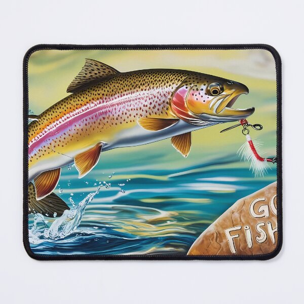 Item preview, Rainbow trout with the words Gone Fishing designed and sold by Kristylynn757.