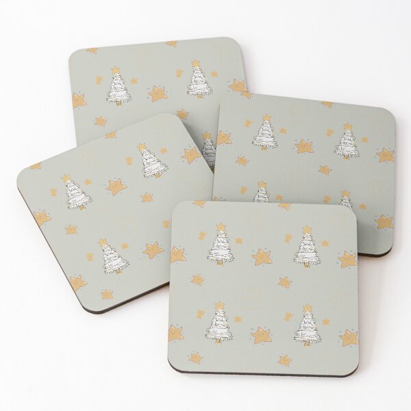 Item preview, Golden Christmas Stars and Silver tree  designed and sold by Krissys-Art.
