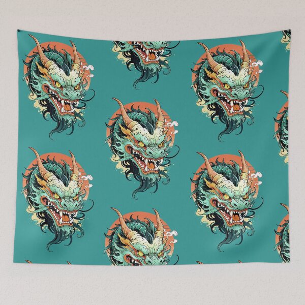 Item preview, japanese dragon head designed and sold by illustroken.